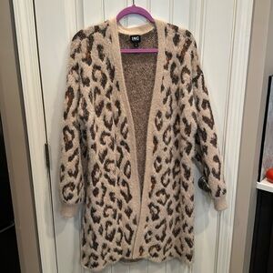 INC animal print long sweater.